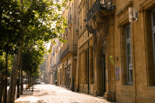 Cours Mirabeau tree-lined boulevard and historic fountains in Aix-en-Provence walking tour