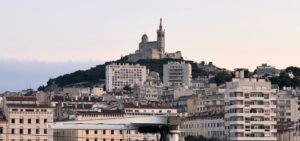 Marseille Old Port and Mediterranean city skyline in the South of France