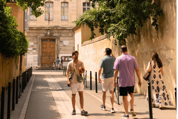 Elegant Mazarin Quarter historic mansions and fountains in Aix-en-Provence guided walking tour